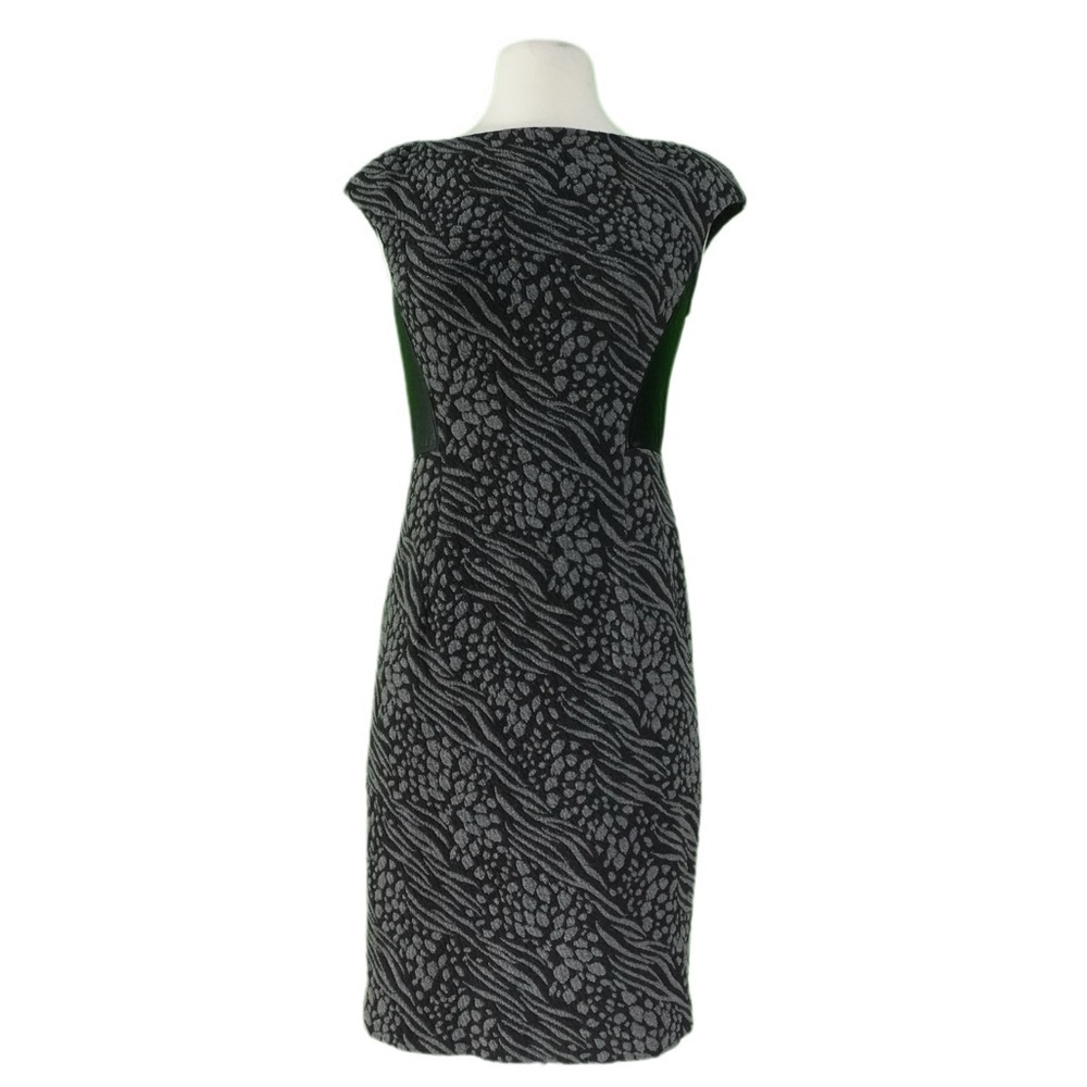 Maggy London Black and Gray Sheath Dress